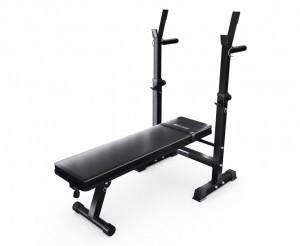 Усиленная скамья со стойками под штангу DFC MELKIN MKBP01 складная Vasil - Спортивный тренажерный интернет магазин Кумитеспорт