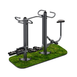 Уличный тренажер велосипед + степ + шаговый Sabirgym SGMS061.3 black step - Спортивный тренажерный интернет магазин Кумитеспорт