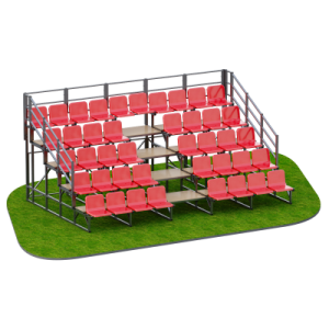 Трибуна на 42места Sabirgym SGMS112 сборно-разборная металлическая с пластиковыми сиденьями - Спортивный тренажерный интернет магазин Кумитеспорт