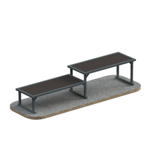 Скамья двухуровневая Sabirgym SGSPM4012L элемент для прыжков для скейт-парков - Спортивный тренажерный интернет магазин Кумитеспорт