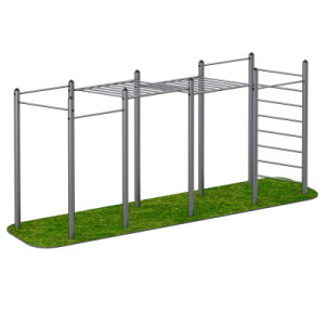 Рукоход двойной двухуровневый, 5 турников и шведская стенка Sabirgym SGWOK016.2 - Спортивный тренажерный интернет магазин Кумитеспорт