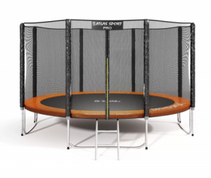 Батут Atlas Sport 374 см 12ft PRO усиленные опоры ORANGE blackstep - Спортивный тренажерный интернет магазин Кумитеспорт