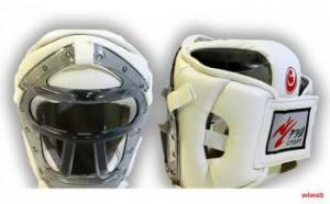 ШЛЕМ С ПЛАСТИКОВОЙ МАСКОЙ ДЛЯ СИНКИОКУСИНКАЙ Ш35ИВ СИН - Спортивный тренажерный интернет магазин Кумитеспорт